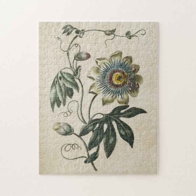 Vintage Botanical Floral Passion Flower Jigsaw Puzzle (Vertical)