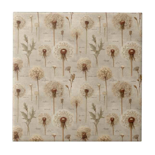 Vintage Botanical Floral Pattern (10) Tile (Front)
