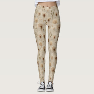 Vintage Botanical Floral Pattern (11) Leggings