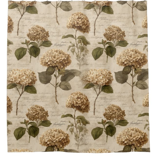 Vintage Botanical Floral Pattern (1) Shower Curtain (Front)