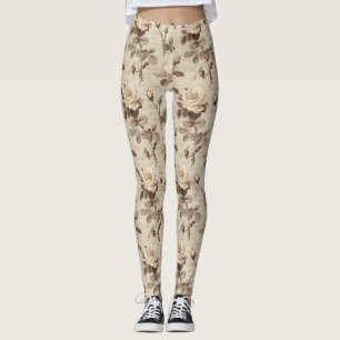 Vintage Botanical Floral Pattern (3) Leggings