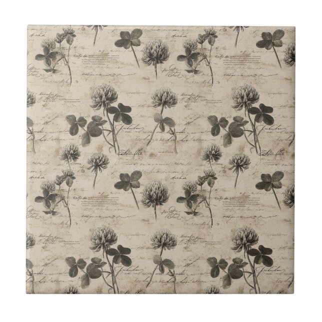 Vintage Botanical Floral Pattern (3) Tile (Front)