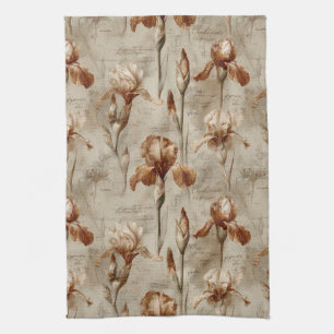 Vintage Botanical Floral Pattern (4) Tea Towel