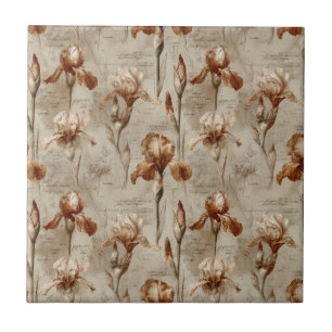 Vintage Botanical Floral Pattern (4) Tile