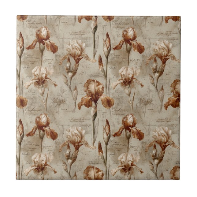 Vintage Botanical Floral Pattern (4) Tile (Front)