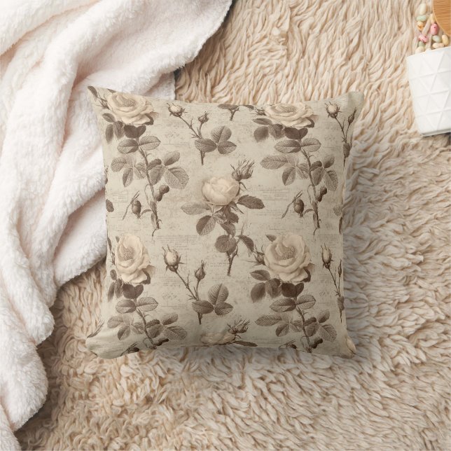 Vintage Botanical Floral Pattern (5) Cushion (Blanket)