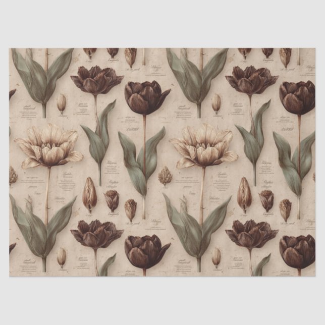 Vintage Botanical Floral Pattern (6) Tissue Paper (Front)
