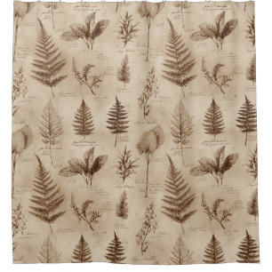 Vintage Botanical Floral Pattern (7) Shower Curtain
