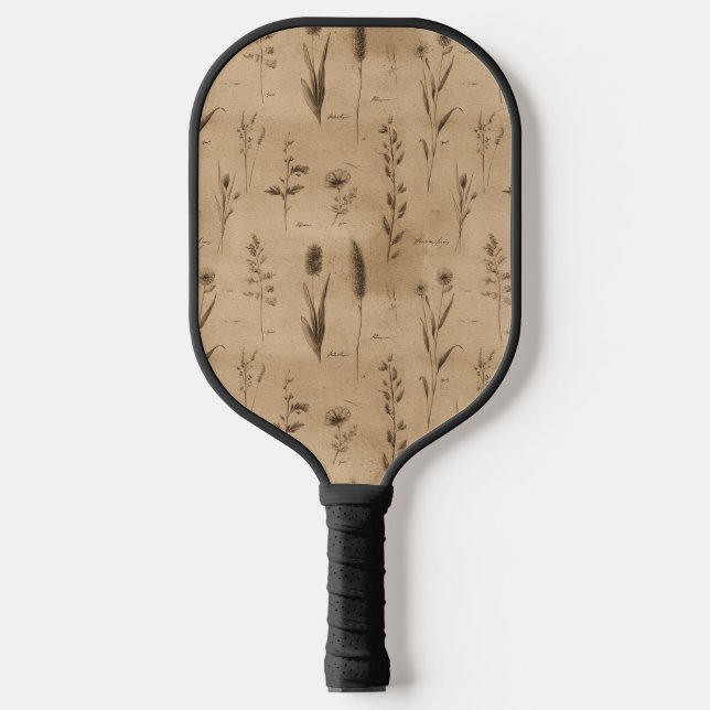 Vintage Botanical Floral Pattern (9) Pickleball Paddle (Front)