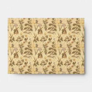 Vintage Botanical Floral Pattern ephemera Envelope