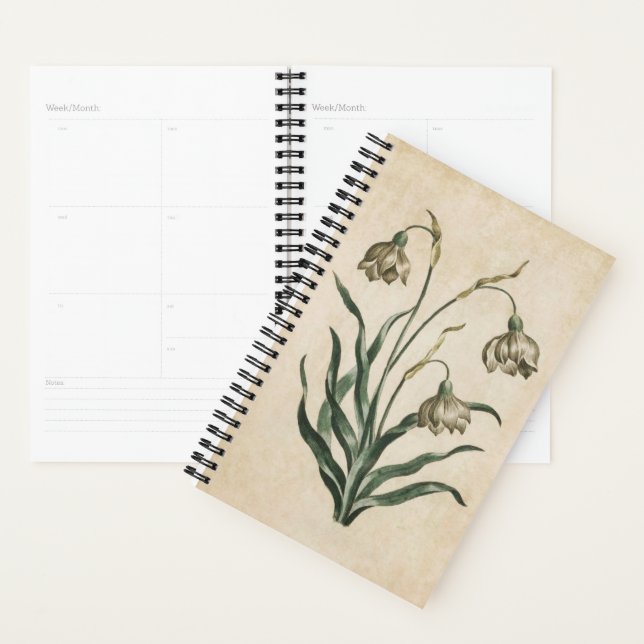 Vintage Botanical Floral Snowdrop Planner (Display)