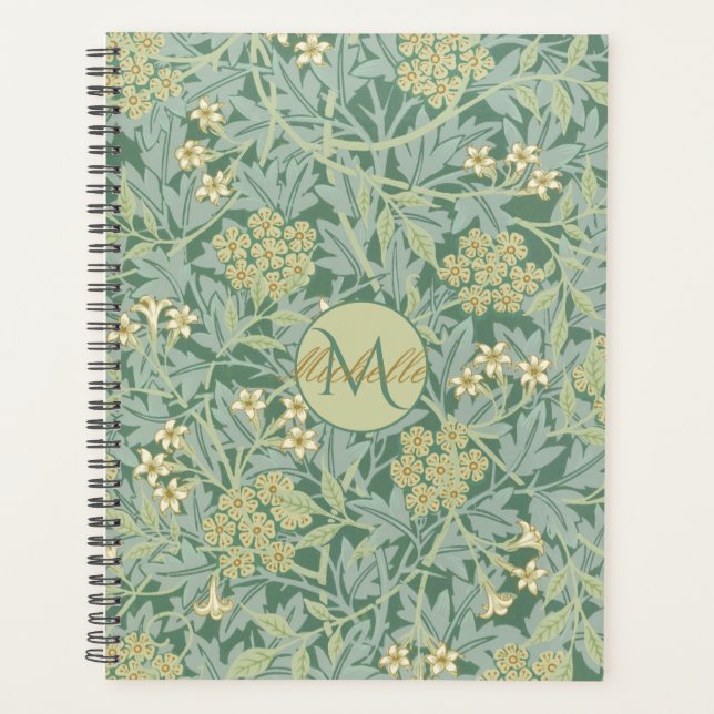 Vintage Botanical Floral Teal and Green Planner (Front)