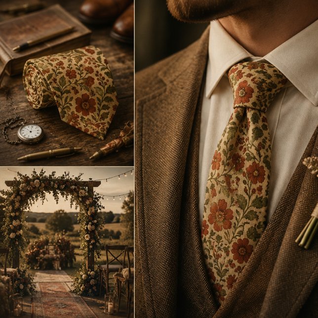Vintage Botanical Floral Tie (Creator Uploaded)