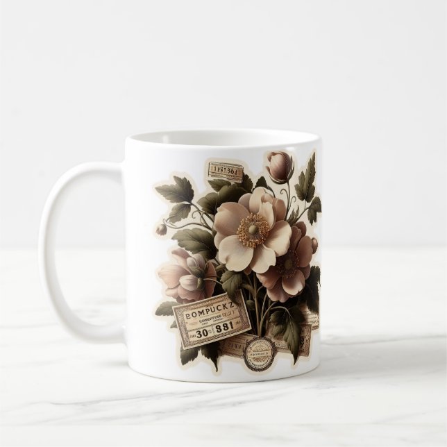 Vintage Botanical Flower Cup (Left)