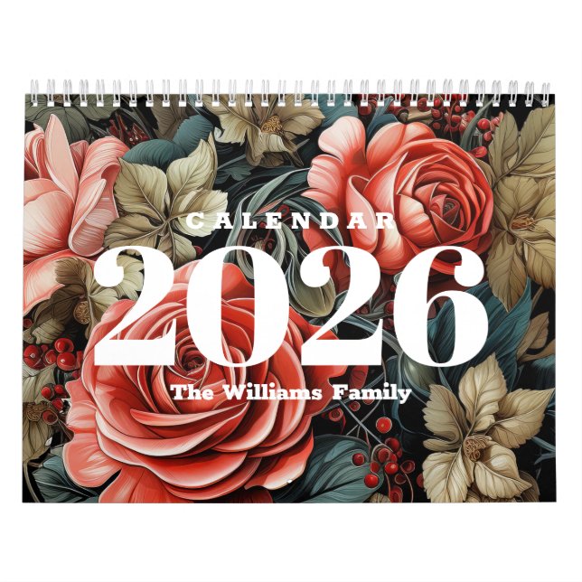 Vintage Botanical Flowers 2025 Calendar (Cover)