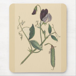 Vintage Botanical Flowers Floral Garden Mouse Mat