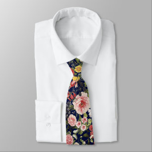 Vintage Botanical Flowers Gardener Florist Tie