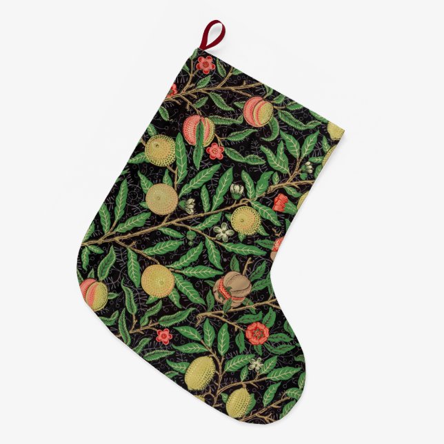 Vintage Botanical Fruit & Foliage – Large Christma Christmas Stocking (Front (Hanging))