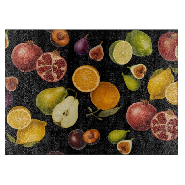 Vintage Botanical Fruits Cutting Board (Front)