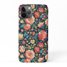 Vintage Botanical Garden Floral Pattern-Blue