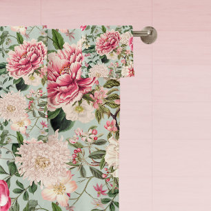 Vintage Botanical Garden Flowers Pattern Bath Towe Towel Set