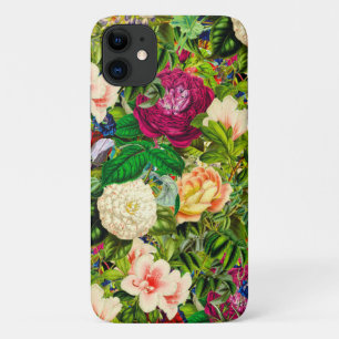 Vintage Botanical Garden Many Summer Flowers iPhone 11 Case