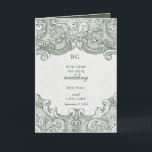 Vintage Botanical Garden Party Wedding Itinerary Programme<br><div class="desc">An elegant vintage botanical green monogram wedding design. A simple monogrammed design that uses your initials to create an elegant classic monogram. A charming garden party green vintage style wedding design with classy script typography. An elegant vintage hand drawn greenery garden party wedding order of service program card design with...</div>