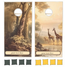 Vintage botanical giraffes, customisable 