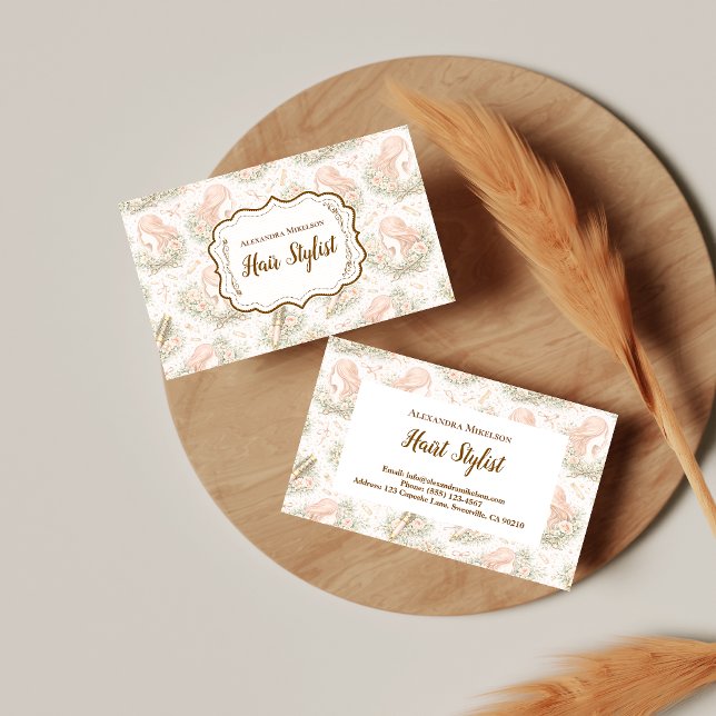 Vintage Botanical Hair Stylist Business Card (Creator Uploaded)