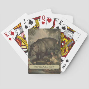 Vintage Botanical Hippo, customisable  Playing Cards