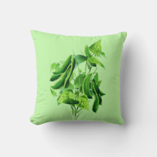Vintage Botanical Illustration, Bean Vine Cushion
