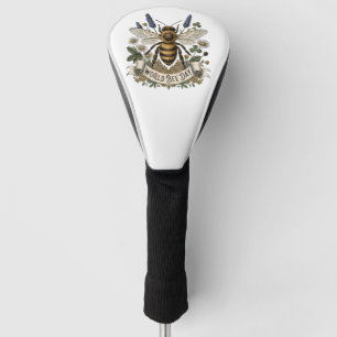 Vintage Botanical Illustration for World Bee Day Golf Head Cover
