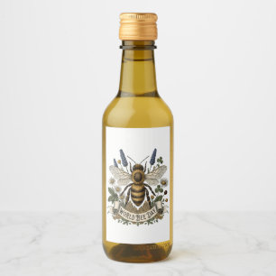 Vintage Botanical Illustration for World Bee Day  Wine Label