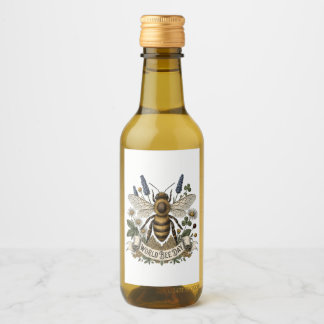 Vintage Botanical Illustration for World Bee Day  Wine Label