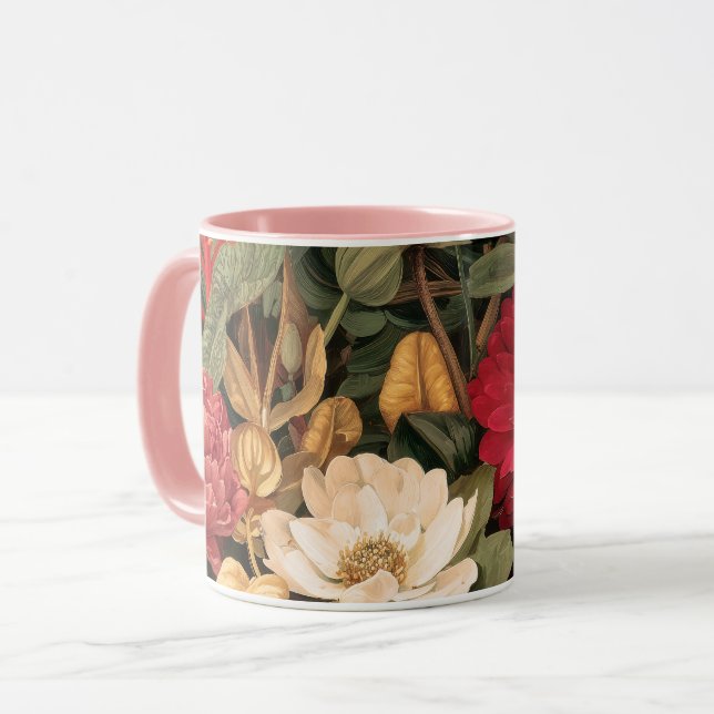 Vintage Botanical Illustration Mug (Front Left)