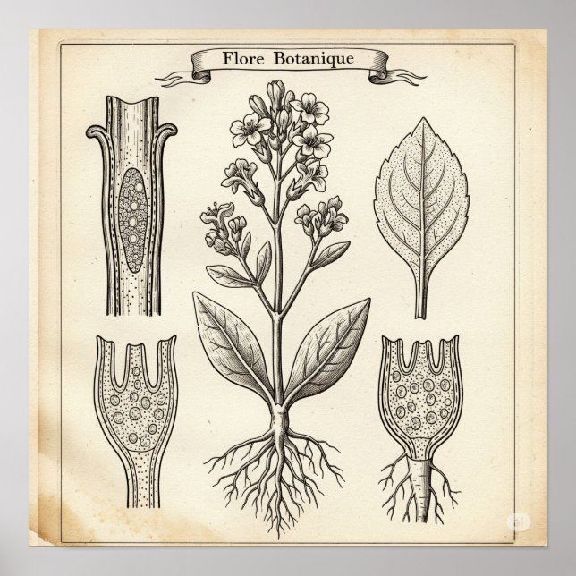  Vintage Botanical Illustration Poster (Front)