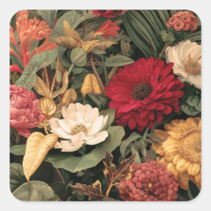 Vintage Botanical Illustration Square Sticker