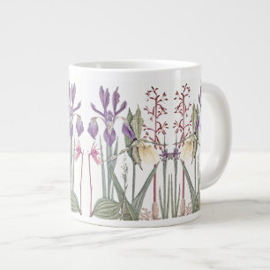 Vintage Botanical Iris Flowers Jumbo Mug
