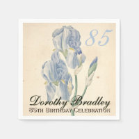Vintage Botanical Irises 85th Birthday Party PN