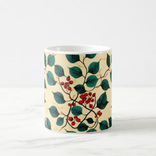Vintage Botanical Leaf Pattern Mug Desig