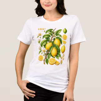 Vintage Botanical Lemon Illustration Tri-Blend Shirt