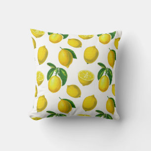 Vintage Botanical Lemon Print Cushion