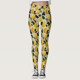 Vintage Botanical Lemon Seamless Pattern Leggings