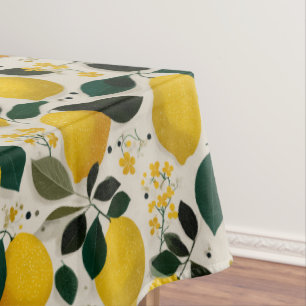 Vintage Botanical Lemon Seamless Pattern Tablecloth