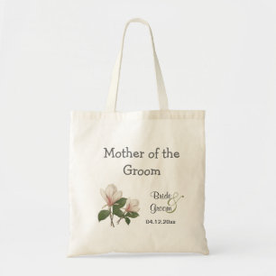 Vintage botanical  magnolia mother of the groom tote bag