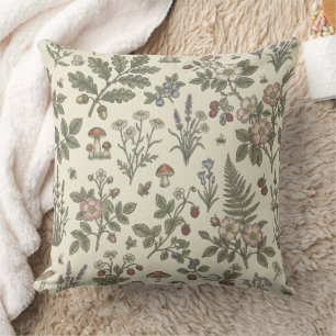 Vintage Botanical Meadow & Forest Sprigs Cushion