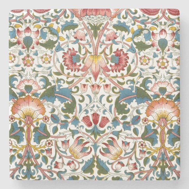 Vintage Botanical Morris Design Stoneware Stone Coaster (Front)