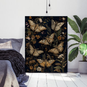 Vintage Botanical Moths & Flowers  Poster