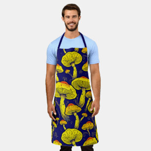 Vintage Botanical Mushroom Kitchen Apron