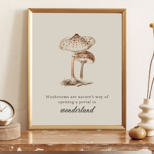 Vintage Botanical Mushroom Poster (Creator Uploaded)